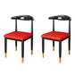 Nordic Style Dining Side Chairs Armless Chairs for Kitchen with Metal Legs (Set of 2) Red Clearhalo ' kitchen&dining_furn' 'Dining Chairs' 'Dining Tables & Seating' 'dining_chair' 'furn' 'furn_dining_chair' 'Furniture' 'furniture_dining_chair' 'Kitchen & Dining Furniture' 'kitchen' 3909171