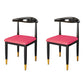 Nordic Style Dining Side Chairs Armless Chairs for Kitchen with Metal Legs (Set of 2) Pink Clearhalo ' kitchen&dining_furn' 'Dining Chairs' 'Dining Tables & Seating' 'dining_chair' 'furn' 'furn_dining_chair' 'Furniture' 'furniture_dining_chair' 'Kitchen & Dining Furniture' 'kitchen' 3909178