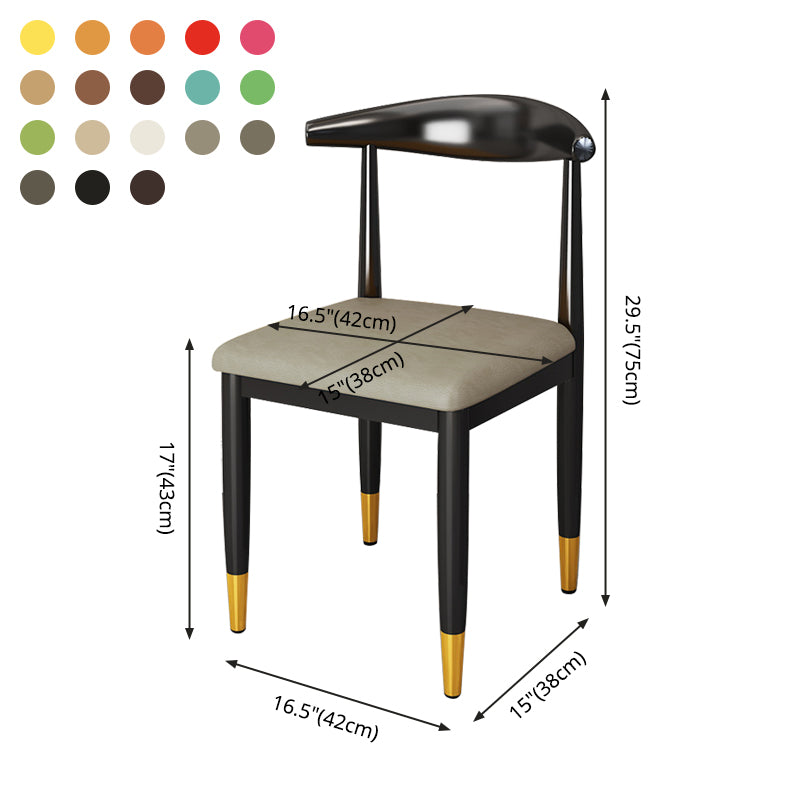 Nordic Style Dining Side Chairs Armless Chairs for Kitchen with Metal Legs (Set of 2) Clearhalo ' kitchen&dining_furn' 'Dining Chairs' 'Dining Tables & Seating' 'dining_chair' 'furn' 'furn_dining_chair' 'Furniture' 'furniture_dining_chair' 'Kitchen & Dining Furniture' 'kitchen' 3909179