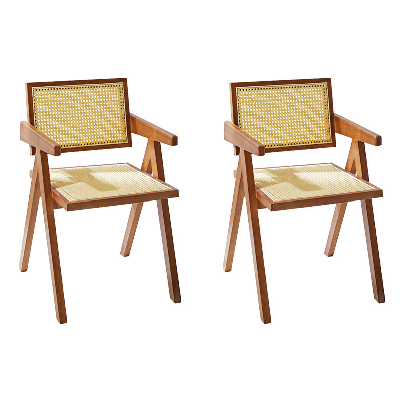 Modern Style Wooden Dining Chairs Open Back Dining Side Chairs for Kitchen Brown 2 Piece Set Clearhalo ' kitchen&dining_furn' 'Dining Chairs' 'Dining Tables & Seating' 'dining_chair' 'furn' 'furn_dining_chair' 'Furniture' 'furniture_dining_chair' 'Kitchen & Dining Furniture' 'kitchen' 3909183