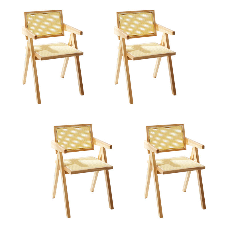Modern Style Wooden Dining Chairs Open Back Dining Side Chairs for Kitchen Natural 4 Piece Set Clearhalo ' kitchen&dining_furn' 'Dining Chairs' 'Dining Tables & Seating' 'dining_chair' 'furn' 'furn_dining_chair' 'Furniture' 'furniture_dining_chair' 'Kitchen & Dining Furniture' 'kitchen' 3909195