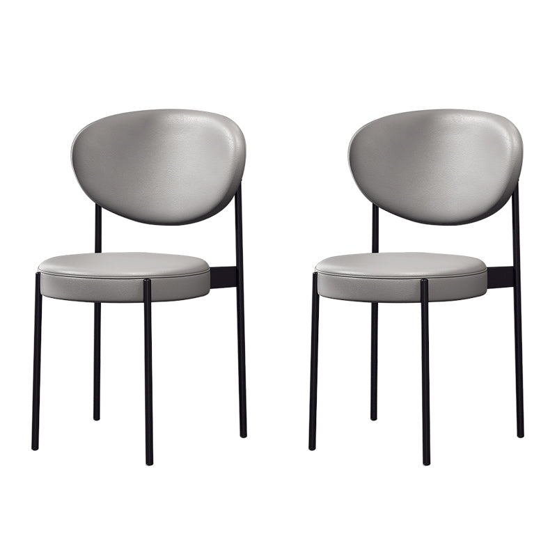 Home Scandinavian Side Chair Upholstered Open Back Metal Dining Room Chair Silver Gray 2 Piece Set Clearhalo ' kitchen&dining_furn' 'Dining Chairs' 'Dining Tables & Seating' 'dining_chair' 'furn' 'furn_dining_chair' 'Furniture' 'furniture_dining_chair' 'Kitchen & Dining Furniture' 'kitchen' 3909202