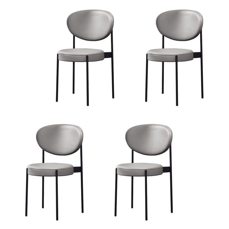 Home Scandinavian Side Chair Upholstered Open Back Metal Dining Room Chair Silver Gray 4 Piece Set Clearhalo ' kitchen&dining_furn' 'Dining Chairs' 'Dining Tables & Seating' 'dining_chair' 'furn' 'furn_dining_chair' 'Furniture' 'furniture_dining_chair' 'Kitchen & Dining Furniture' 'kitchen' 3909205
