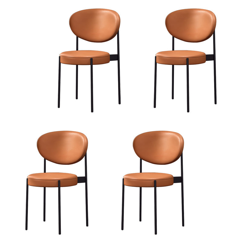 Home Scandinavian Side Chair Upholstered Open Back Metal Dining Room Chair Brown 4 Piece Set Clearhalo ' kitchen&dining_furn' 'Dining Chairs' 'Dining Tables & Seating' 'dining_chair' 'furn' 'furn_dining_chair' 'Furniture' 'furniture_dining_chair' 'Kitchen & Dining Furniture' 'kitchen' 3909211