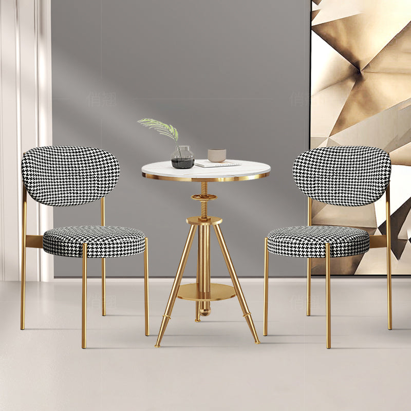 Home Scandinavian Side Chair Upholstered Open Back Metal Dining Room Chair Clearhalo ' kitchen&dining_furn' 'Dining Chairs' 'Dining Tables & Seating' 'dining_chair' 'furn' 'furn_dining_chair' 'Furniture' 'furniture_dining_chair' 'Kitchen & Dining Furniture' 'kitchen' 3909217