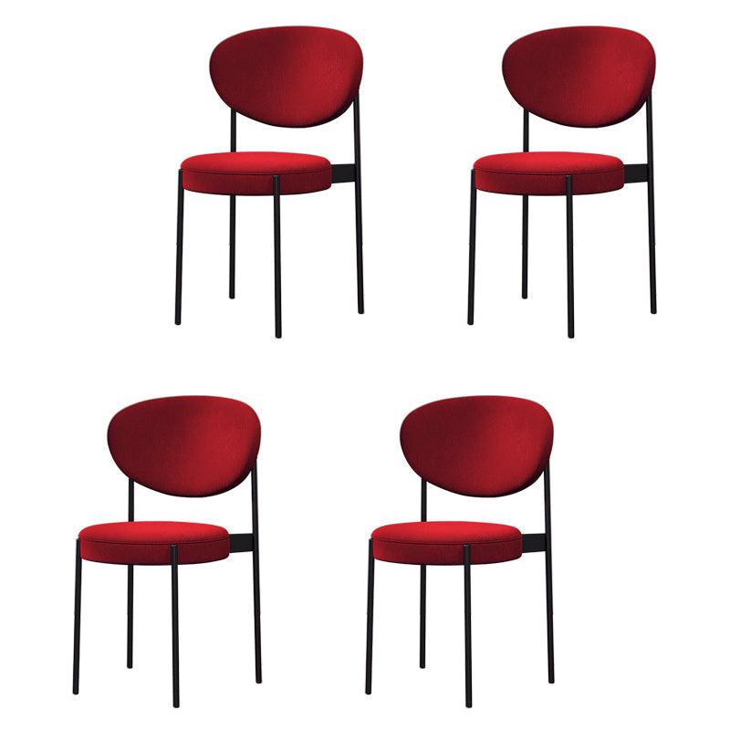 Home Scandinavian Side Chair Upholstered Open Back Metal Dining Room Chair Brick Red 4 Piece Set Clearhalo ' kitchen&dining_furn' 'Dining Chairs' 'Dining Tables & Seating' 'dining_chair' 'furn' 'furn_dining_chair' 'Furniture' 'furniture_dining_chair' 'Kitchen & Dining Furniture' 'kitchen' 3909220