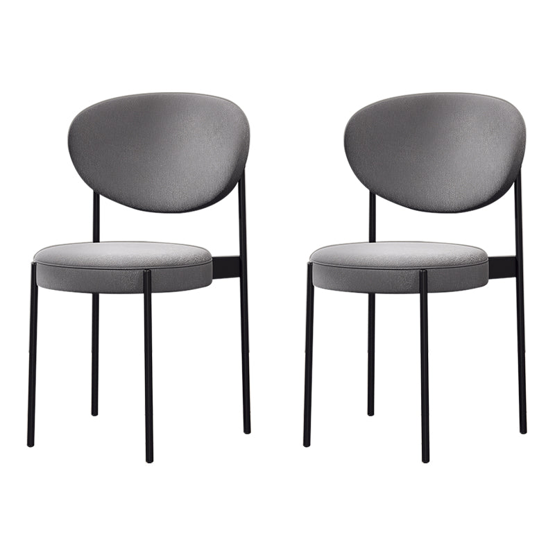 Home Scandinavian Side Chair Upholstered Open Back Metal Dining Room Chair Grey 2 Piece Set Clearhalo ' kitchen&dining_furn' 'Dining Chairs' 'Dining Tables & Seating' 'dining_chair' 'furn' 'furn_dining_chair' 'Furniture' 'furniture_dining_chair' 'Kitchen & Dining Furniture' 'kitchen' 3909222