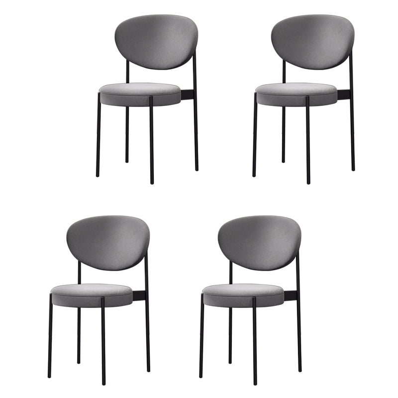 Home Scandinavian Side Chair Upholstered Open Back Metal Dining Room Chair Grey 4 Piece Set Clearhalo ' kitchen&dining_furn' 'Dining Chairs' 'Dining Tables & Seating' 'dining_chair' 'furn' 'furn_dining_chair' 'Furniture' 'furniture_dining_chair' 'Kitchen & Dining Furniture' 'kitchen' 3909223