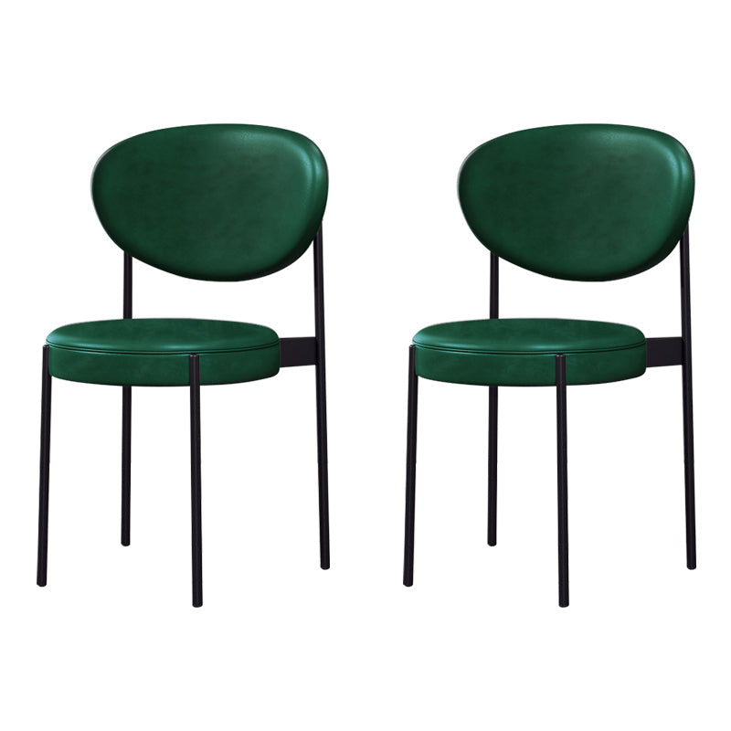 Home Scandinavian Side Chair Upholstered Open Back Metal Dining Room Chair Blackish Green 2 Piece Set Clearhalo ' kitchen&dining_furn' 'Dining Chairs' 'Dining Tables & Seating' 'dining_chair' 'furn' 'furn_dining_chair' 'Furniture' 'furniture_dining_chair' 'Kitchen & Dining Furniture' 'kitchen' 3909225