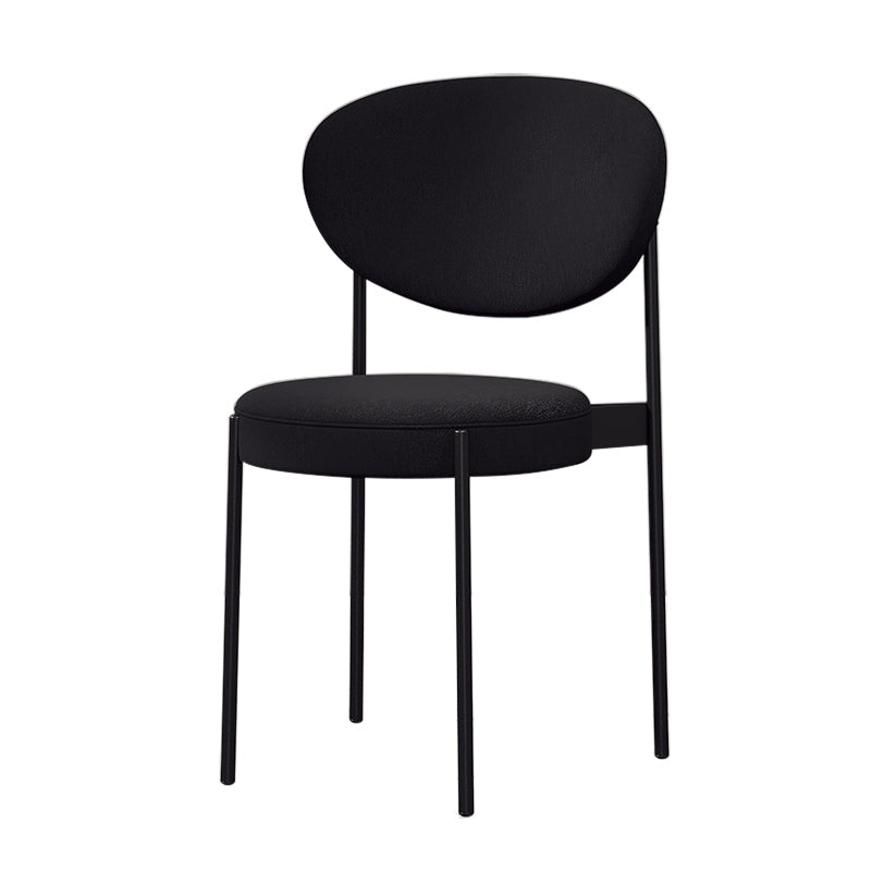 Home Scandinavian Side Chair Upholstered Open Back Metal Dining Room Chair Matte Black 1 Piece Clearhalo ' kitchen&dining_furn' 'Dining Chairs' 'Dining Tables & Seating' 'dining_chair' 'furn' 'furn_dining_chair' 'Furniture' 'furniture_dining_chair' 'Kitchen & Dining Furniture' 'kitchen' 3909227