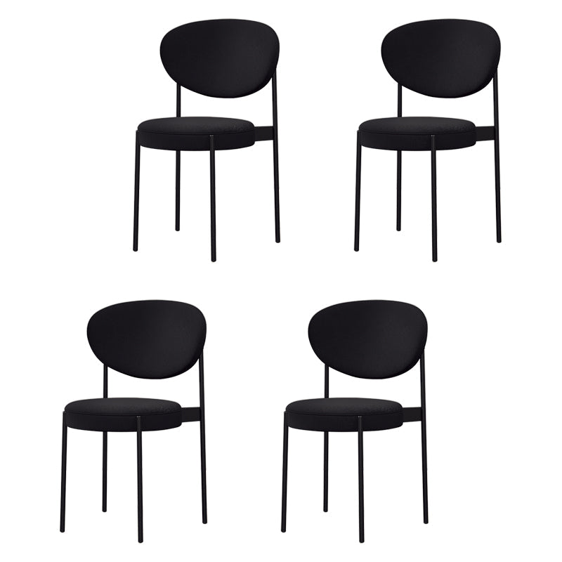 Home Scandinavian Side Chair Upholstered Open Back Metal Dining Room Chair Matte Black 4 Piece Set Clearhalo ' kitchen&dining_furn' 'Dining Chairs' 'Dining Tables & Seating' 'dining_chair' 'furn' 'furn_dining_chair' 'Furniture' 'furniture_dining_chair' 'Kitchen & Dining Furniture' 'kitchen' 3909229