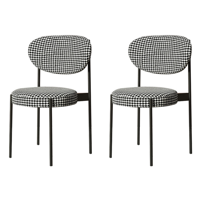 Home Scandinavian Side Chair Upholstered Open Back Metal Dining Room Chair Black White 2 Piece Set Clearhalo ' kitchen&dining_furn' 'Dining Chairs' 'Dining Tables & Seating' 'dining_chair' 'furn' 'furn_dining_chair' 'Furniture' 'furniture_dining_chair' 'Kitchen & Dining Furniture' 'kitchen' 3909234