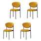 Home Scandinavian Side Chair Upholstered Open Back Metal Dining Room Chair Dark Yellow 4 Piece Set Clearhalo ' kitchen&dining_furn' 'Dining Chairs' 'Dining Tables & Seating' 'dining_chair' 'furn' 'furn_dining_chair' 'Furniture' 'furniture_dining_chair' 'Kitchen & Dining Furniture' 'kitchen' 3909241
