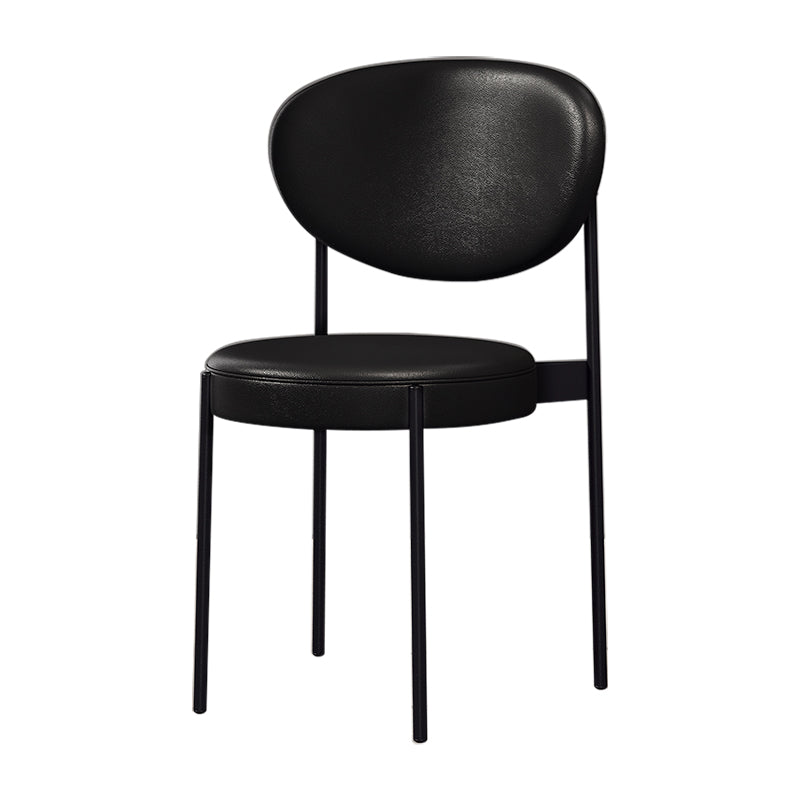 Home Scandinavian Side Chair Upholstered Open Back Metal Dining Room Chair Black 1 Piece Clearhalo ' kitchen&dining_furn' 'Dining Chairs' 'Dining Tables & Seating' 'dining_chair' 'furn' 'furn_dining_chair' 'Furniture' 'furniture_dining_chair' 'Kitchen & Dining Furniture' 'kitchen' 3909242