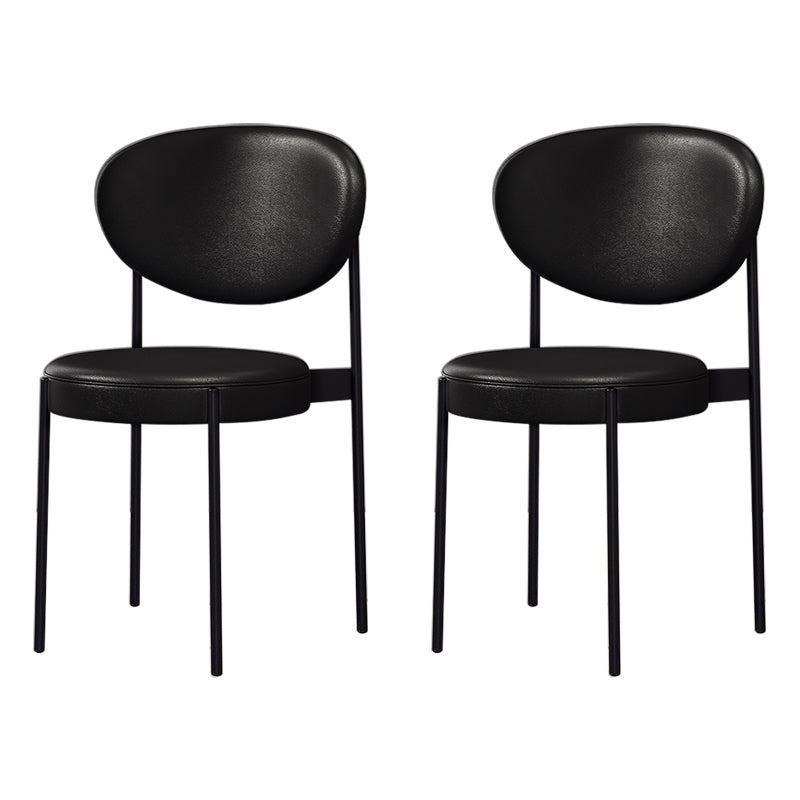 Home Scandinavian Side Chair Upholstered Open Back Metal Dining Room Chair Black 2 Piece Set Clearhalo ' kitchen&dining_furn' 'Dining Chairs' 'Dining Tables & Seating' 'dining_chair' 'furn' 'furn_dining_chair' 'Furniture' 'furniture_dining_chair' 'Kitchen & Dining Furniture' 'kitchen' 3909243