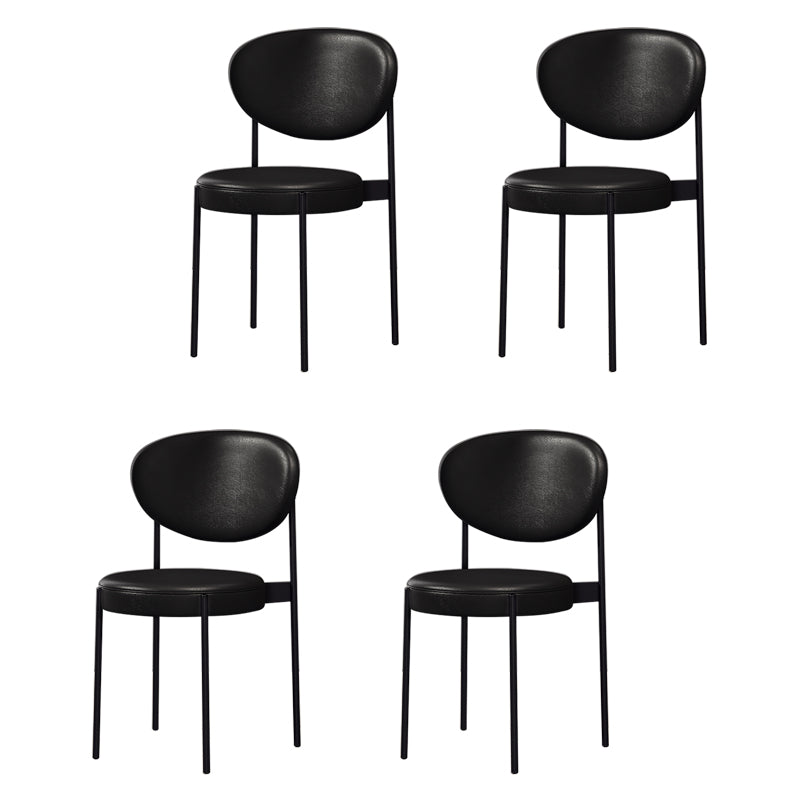 Home Scandinavian Side Chair Upholstered Open Back Metal Dining Room Chair Black 4 Piece Set Clearhalo ' kitchen&dining_furn' 'Dining Chairs' 'Dining Tables & Seating' 'dining_chair' 'furn' 'furn_dining_chair' 'Furniture' 'furniture_dining_chair' 'Kitchen & Dining Furniture' 'kitchen' 3909244