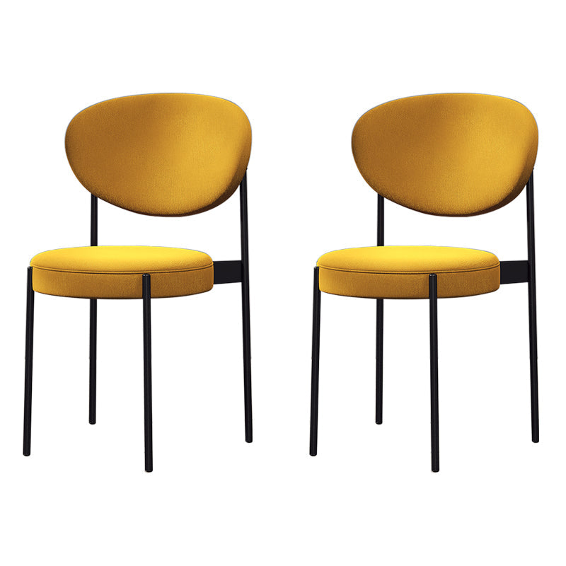 Home Scandinavian Side Chair Upholstered Open Back Metal Dining Room Chair Yellow 2 Piece Set Clearhalo ' kitchen&dining_furn' 'Dining Chairs' 'Dining Tables & Seating' 'dining_chair' 'furn' 'furn_dining_chair' 'Furniture' 'furniture_dining_chair' 'Kitchen & Dining Furniture' 'kitchen' 3909246