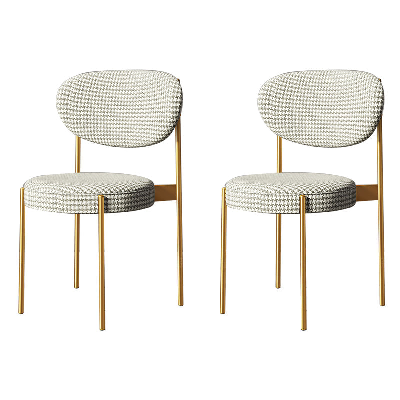 Home Scandinavian Side Chair Upholstered Open Back Metal Dining Room Chair White-Gray 2 Piece Set Clearhalo ' kitchen&dining_furn' 'Dining Chairs' 'Dining Tables & Seating' 'dining_chair' 'furn' 'furn_dining_chair' 'Furniture' 'furniture_dining_chair' 'Kitchen & Dining Furniture' 'kitchen' 3909249