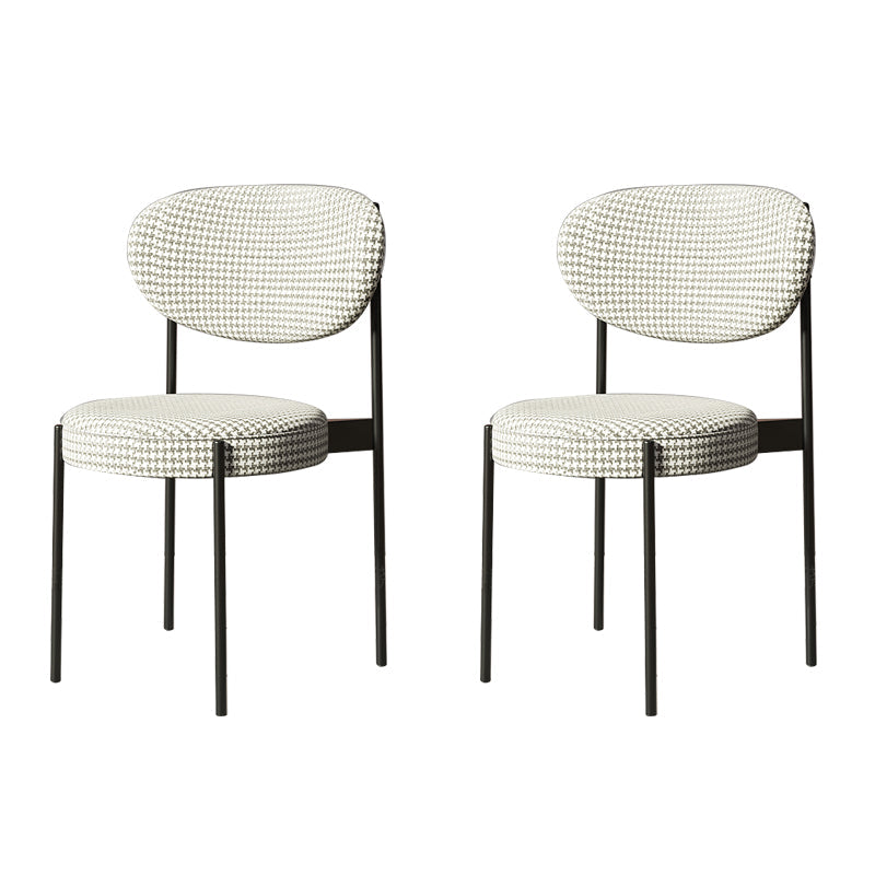 Home Scandinavian Side Chair Upholstered Open Back Metal Dining Room Chair Gray-White 2 Piece Set Clearhalo ' kitchen&dining_furn' 'Dining Chairs' 'Dining Tables & Seating' 'dining_chair' 'furn' 'furn_dining_chair' 'Furniture' 'furniture_dining_chair' 'Kitchen & Dining Furniture' 'kitchen' 3909252