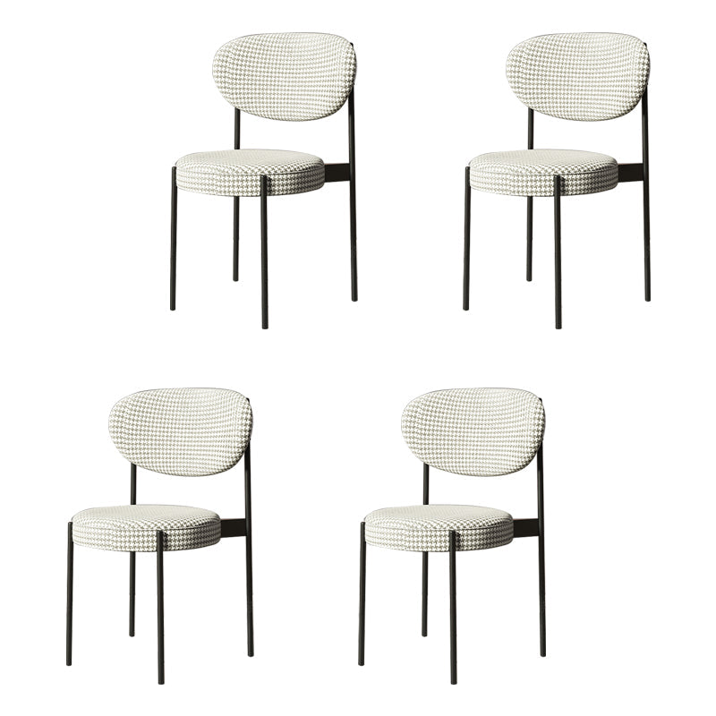Home Scandinavian Side Chair Upholstered Open Back Metal Dining Room Chair Gray-White 4 Piece Set Clearhalo ' kitchen&dining_furn' 'Dining Chairs' 'Dining Tables & Seating' 'dining_chair' 'furn' 'furn_dining_chair' 'Furniture' 'furniture_dining_chair' 'Kitchen & Dining Furniture' 'kitchen' 3909253
