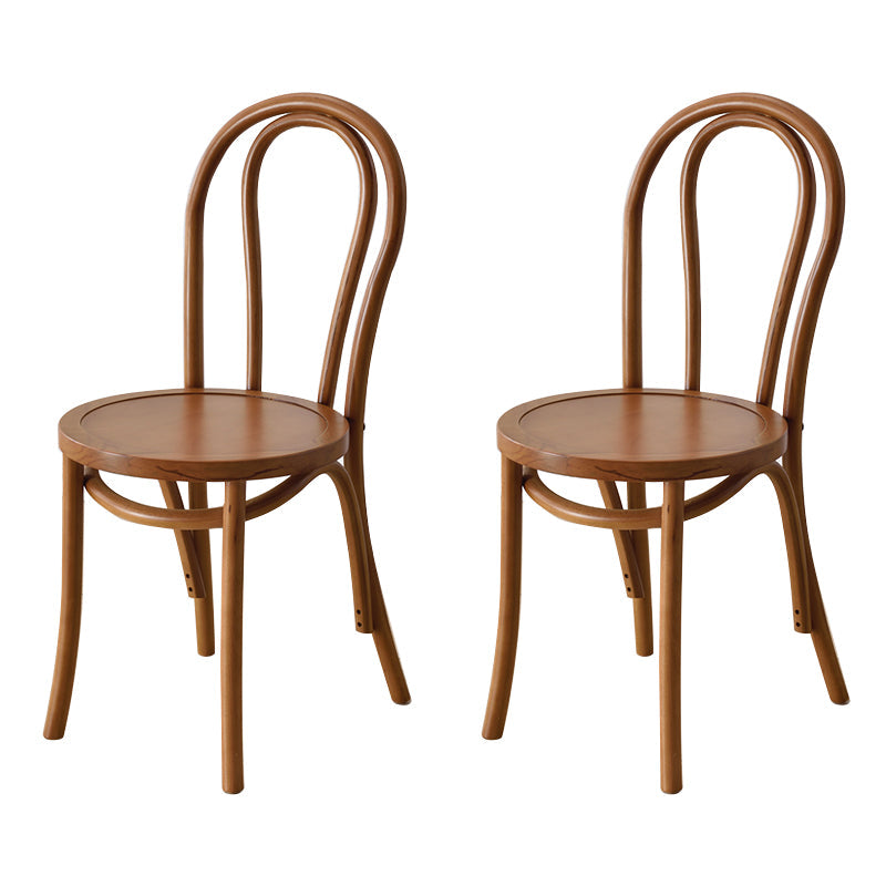 Modern Style Beech Wood Chairs Windsor Back Side Kitchen Dining Chair Set Brown 2 Piece Set Clearhalo ' kitchen&dining_furn' 'Dining Chairs' 'Dining Tables & Seating' 'dining_chair' 'furn' 'furn_dining_chair' 'Furniture' 'furniture_dining_chair' 'Kitchen & Dining Furniture' 'kitchen' 3909269