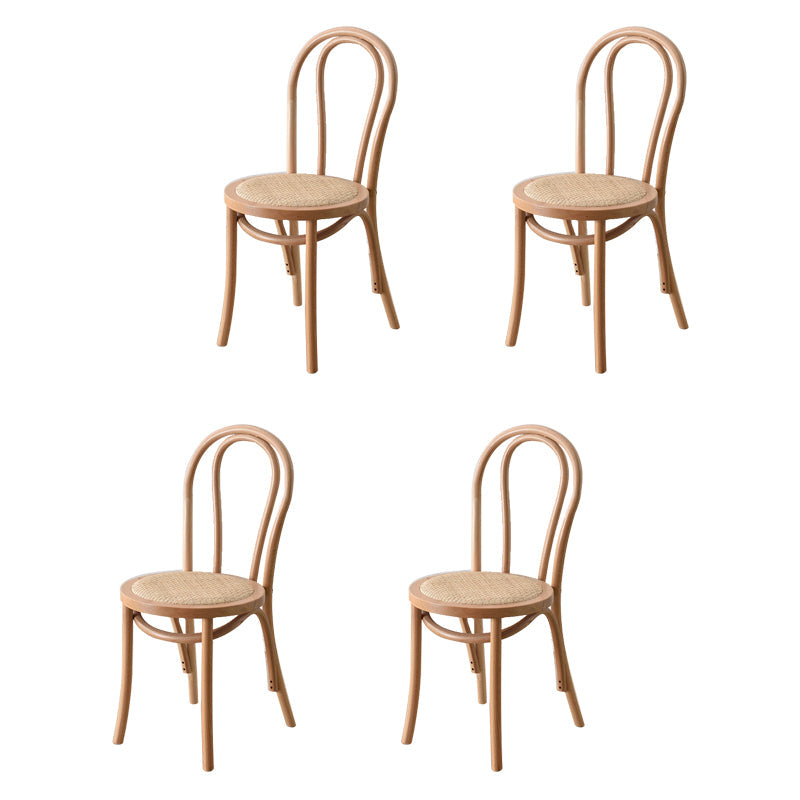 Modern Style Beech Wood Chairs Windsor Back Side Kitchen Dining Chair Set Natural 4 Piece Set Clearhalo ' kitchen&dining_furn' 'Dining Chairs' 'Dining Tables & Seating' 'dining_chair' 'furn' 'furn_dining_chair' 'Furniture' 'furniture_dining_chair' 'Kitchen & Dining Furniture' 'kitchen' 3909278