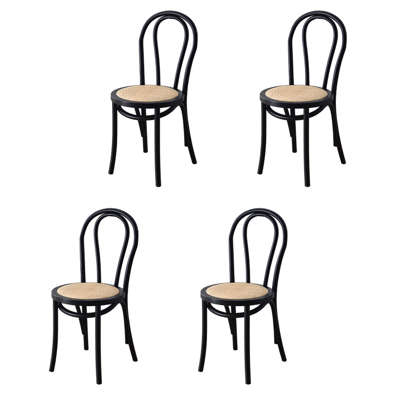 Modern Style Beech Wood Chairs Windsor Back Side Kitchen Dining Chair Set Black-Brown 4 Piece Set Clearhalo ' kitchen&dining_furn' 'Dining Chairs' 'Dining Tables & Seating' 'dining_chair' 'furn' 'furn_dining_chair' 'Furniture' 'furniture_dining_chair' 'Kitchen & Dining Furniture' 'kitchen' 3909282