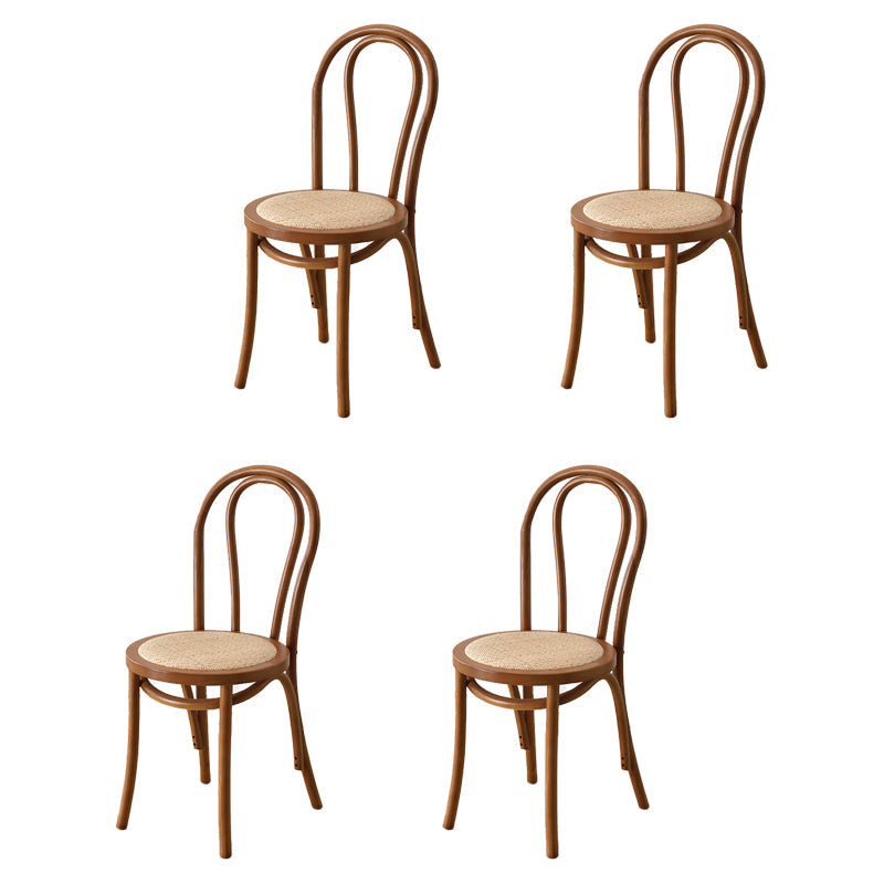 Modern Style Beech Wood Chairs Windsor Back Side Kitchen Dining Chair Set Light Brown 4 Piece Set Clearhalo ' kitchen&dining_furn' 'Dining Chairs' 'Dining Tables & Seating' 'dining_chair' 'furn' 'furn_dining_chair' 'Furniture' 'furniture_dining_chair' 'Kitchen & Dining Furniture' 'kitchen' 3909285