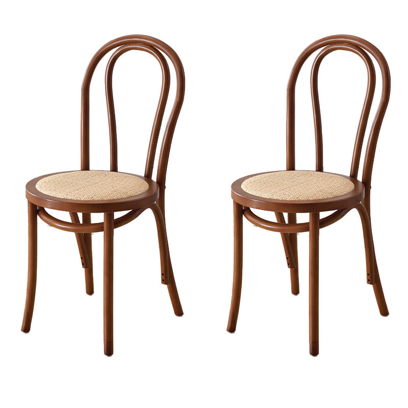 Modern Style Beech Wood Chairs Windsor Back Side Kitchen Dining Chair Set Dark Brown 2 Piece Set Clearhalo ' kitchen&dining_furn' 'Dining Chairs' 'Dining Tables & Seating' 'dining_chair' 'furn' 'furn_dining_chair' 'Furniture' 'furniture_dining_chair' 'Kitchen & Dining Furniture' 'kitchen' 3909293