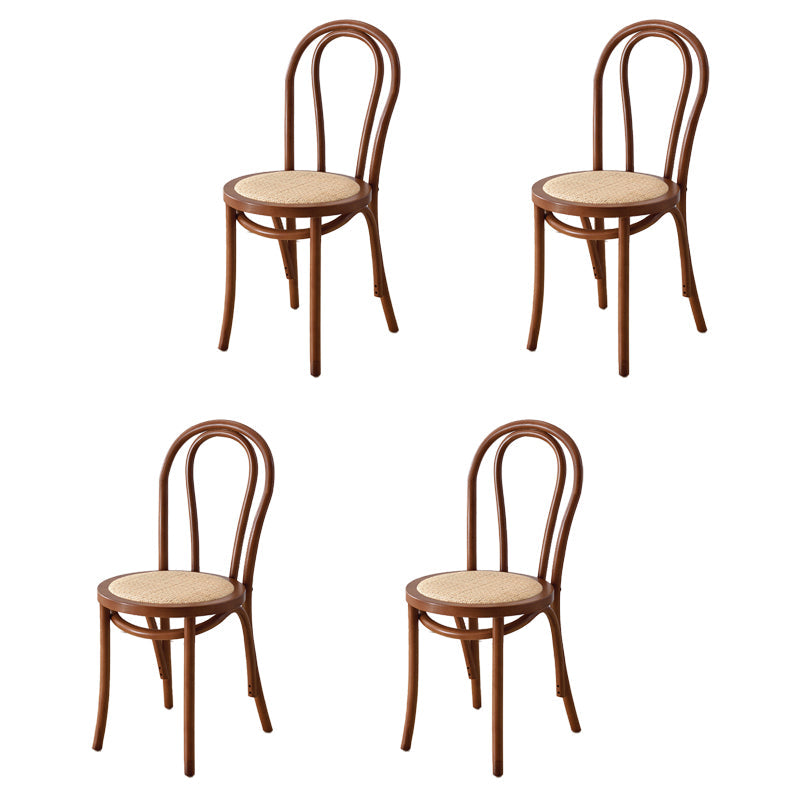 Modern Style Beech Wood Chairs Windsor Back Side Kitchen Dining Chair Set Dark Brown 4 Piece Set Clearhalo ' kitchen&dining_furn' 'Dining Chairs' 'Dining Tables & Seating' 'dining_chair' 'furn' 'furn_dining_chair' 'Furniture' 'furniture_dining_chair' 'Kitchen & Dining Furniture' 'kitchen' 3909294
