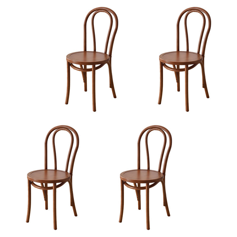 Modern Style Beech Wood Chairs Windsor Back Side Kitchen Dining Chair Set Walnut 4 Piece Set Clearhalo ' kitchen&dining_furn' 'Dining Chairs' 'Dining Tables & Seating' 'dining_chair' 'furn' 'furn_dining_chair' 'Furniture' 'furniture_dining_chair' 'Kitchen & Dining Furniture' 'kitchen' 3909297
