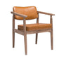 Home Contemporary Arm Chair Open Back Upholstered Wood Single Dining Room Chair Orange Walnut Clearhalo ' kitchen&dining_furn' 'Dining Chairs' 'Dining Tables & Seating' 'dining_chair' 'furn' 'furn_dining_chair' 'Furniture' 'furniture_dining_chair' 'Kitchen & Dining Furniture' 'kitchen' 3909302