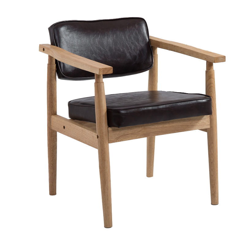 Home Contemporary Arm Chair Open Back Upholstered Wood Single Dining Room Chair Coffee Natural Wood Clearhalo ' kitchen&dining_furn' 'Dining Chairs' 'Dining Tables & Seating' 'dining_chair' 'furn' 'furn_dining_chair' 'Furniture' 'furniture_dining_chair' 'Kitchen & Dining Furniture' 'kitchen' 3909304