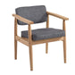 Home Contemporary Arm Chair Open Back Upholstered Wood Single Dining Room Chair Grey Natural Wood Clearhalo ' kitchen&dining_furn' 'Dining Chairs' 'Dining Tables & Seating' 'dining_chair' 'furn' 'furn_dining_chair' 'Furniture' 'furniture_dining_chair' 'Kitchen & Dining Furniture' 'kitchen' 3909306
