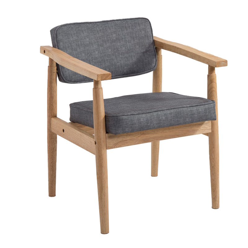 Home Contemporary Arm Chair Open Back Upholstered Wood Single Dining Room Chair Grey Natural Wood Clearhalo ' kitchen&dining_furn' 'Dining Chairs' 'Dining Tables & Seating' 'dining_chair' 'furn' 'furn_dining_chair' 'Furniture' 'furniture_dining_chair' 'Kitchen & Dining Furniture' 'kitchen' 3909306