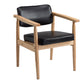 Home Contemporary Arm Chair Open Back Upholstered Wood Single Dining Room Chair Black Natural Wood Clearhalo ' kitchen&dining_furn' 'Dining Chairs' 'Dining Tables & Seating' 'dining_chair' 'furn' 'furn_dining_chair' 'Furniture' 'furniture_dining_chair' 'Kitchen & Dining Furniture' 'kitchen' 3909311