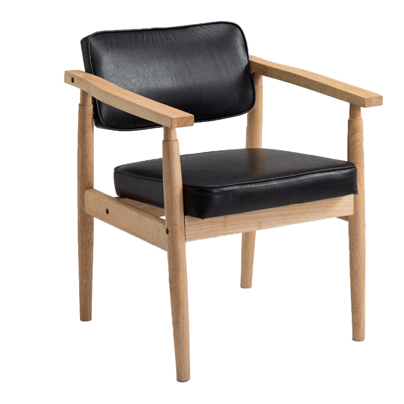 Home Contemporary Arm Chair Open Back Upholstered Wood Single Dining Room Chair Black Natural Wood Clearhalo ' kitchen&dining_furn' 'Dining Chairs' 'Dining Tables & Seating' 'dining_chair' 'furn' 'furn_dining_chair' 'Furniture' 'furniture_dining_chair' 'Kitchen & Dining Furniture' 'kitchen' 3909311