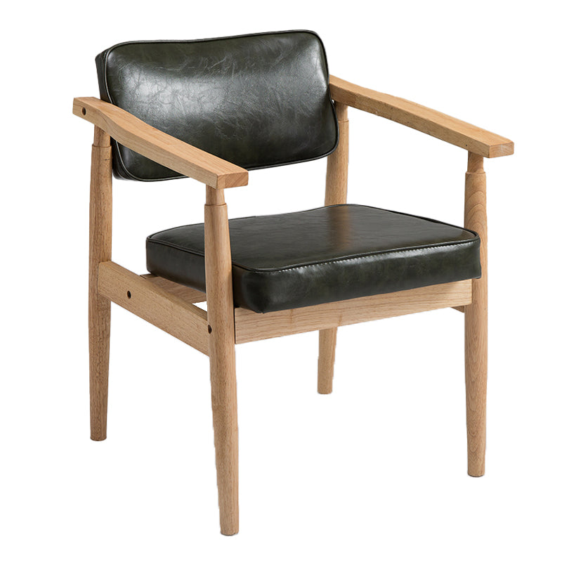 Home Contemporary Arm Chair Open Back Upholstered Wood Single Dining Room Chair Green Natural Wood Clearhalo ' kitchen&dining_furn' 'Dining Chairs' 'Dining Tables & Seating' 'dining_chair' 'furn' 'furn_dining_chair' 'Furniture' 'furniture_dining_chair' 'Kitchen & Dining Furniture' 'kitchen' 3909313
