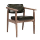 Home Contemporary Arm Chair Open Back Upholstered Wood Single Dining Room Chair Green Walnut Clearhalo ' kitchen&dining_furn' 'Dining Chairs' 'Dining Tables & Seating' 'dining_chair' 'furn' 'furn_dining_chair' 'Furniture' 'furniture_dining_chair' 'Kitchen & Dining Furniture' 'kitchen' 3909316