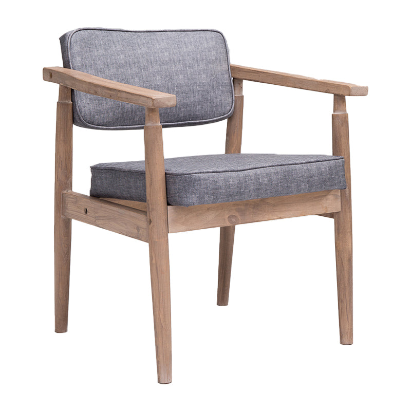 Home Contemporary Arm Chair Open Back Upholstered Wood Single Dining Room Chair Grey Walnut Clearhalo ' kitchen&dining_furn' 'Dining Chairs' 'Dining Tables & Seating' 'dining_chair' 'furn' 'furn_dining_chair' 'Furniture' 'furniture_dining_chair' 'Kitchen & Dining Furniture' 'kitchen' 3909317