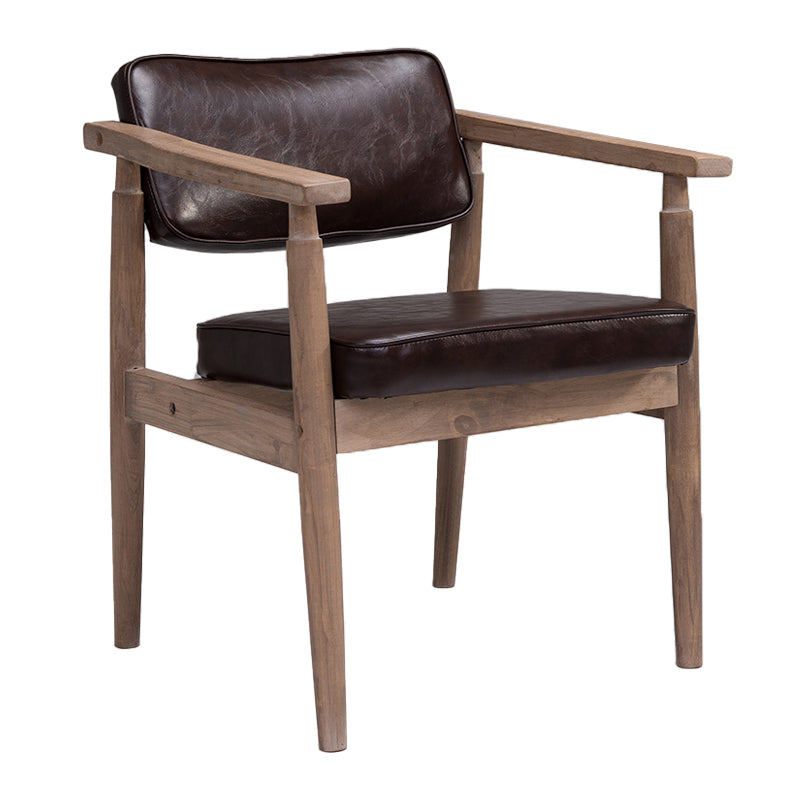 Home Contemporary Arm Chair Open Back Upholstered Wood Single Dining Room Chair Coffee Walnut Clearhalo ' kitchen&dining_furn' 'Dining Chairs' 'Dining Tables & Seating' 'dining_chair' 'furn' 'furn_dining_chair' 'Furniture' 'furniture_dining_chair' 'Kitchen & Dining Furniture' 'kitchen' 3909318