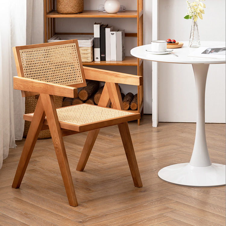 Modern Style Solid Rubberwood Chairs Open Back Side Kitchen Dining Chair Clearhalo ' kitchen&dining_furn' 'Dining Chairs' 'Dining Tables & Seating' 'dining_chair' 'furn' 'furn_dining_chair' 'Furniture' 'furniture_dining_chair' 'Kitchen & Dining Furniture' 'kitchen' 3909323