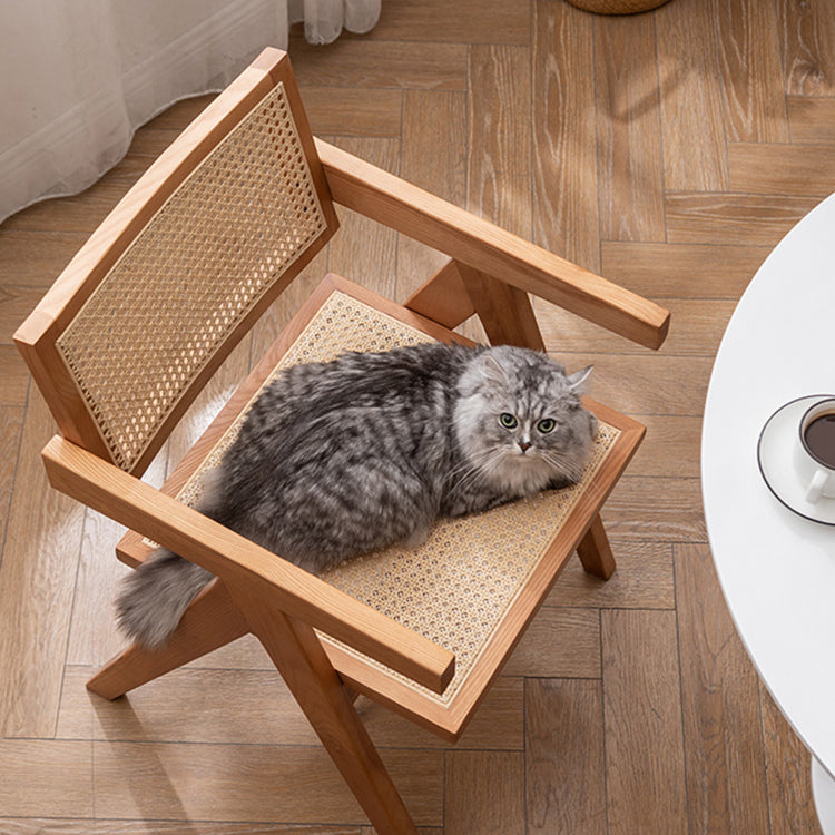 Modern Style Solid Rubberwood Chairs Open Back Side Kitchen Dining Chair Clearhalo ' kitchen&dining_furn' 'Dining Chairs' 'Dining Tables & Seating' 'dining_chair' 'furn' 'furn_dining_chair' 'Furniture' 'furniture_dining_chair' 'Kitchen & Dining Furniture' 'kitchen' 3909337