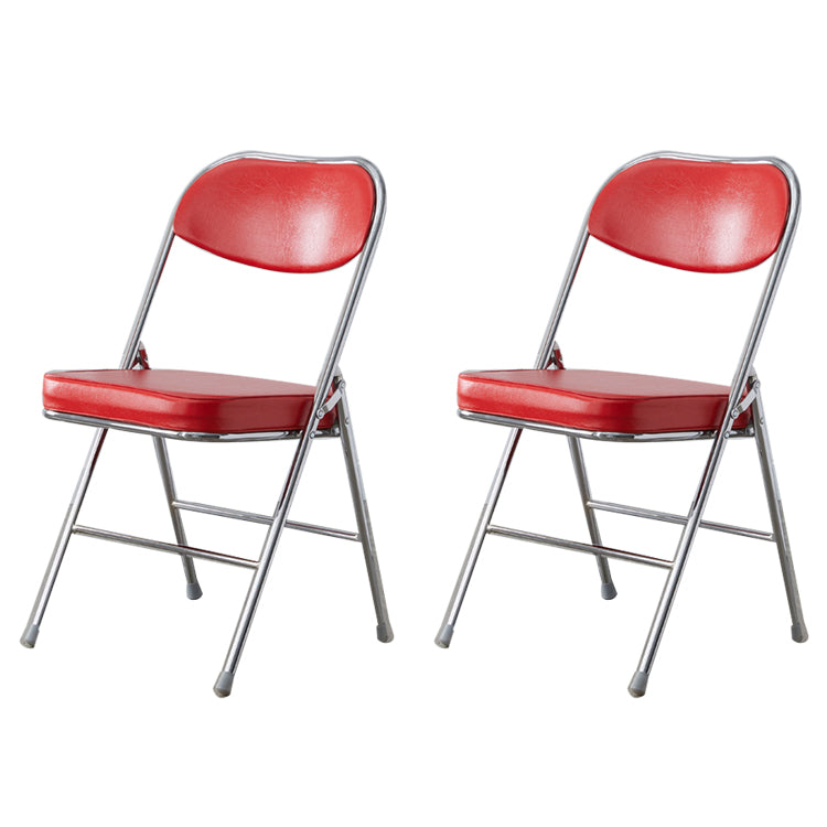 Modern Indoor-Outdoor Chair Metal Armless Open Back Dining Side Chairs Red 2 Piece Set Clearhalo ' kitchen&dining_furn' 'Dining Chairs' 'Dining Tables & Seating' 'dining_chair' 'furn' 'furn_dining_chair' 'Furniture' 'furniture_dining_chair' 'Kitchen & Dining Furniture' 'kitchen' 3909350