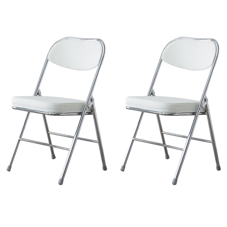 Modern Indoor-Outdoor Chair Metal Armless Open Back Dining Side Chairs White 2 Piece Set Clearhalo ' kitchen&dining_furn' 'Dining Chairs' 'Dining Tables & Seating' 'dining_chair' 'furn' 'furn_dining_chair' 'Furniture' 'furniture_dining_chair' 'Kitchen & Dining Furniture' 'kitchen' 3909355