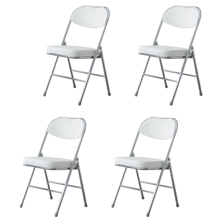Modern Indoor-Outdoor Chair Metal Armless Open Back Dining Side Chairs White 4 Piece Set Clearhalo ' kitchen&dining_furn' 'Dining Chairs' 'Dining Tables & Seating' 'dining_chair' 'furn' 'furn_dining_chair' 'Furniture' 'furniture_dining_chair' 'Kitchen & Dining Furniture' 'kitchen' 3909357