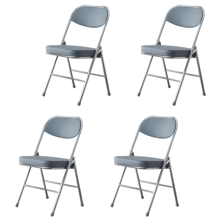 Modern Indoor-Outdoor Chair Metal Armless Open Back Dining Side Chairs Grey 4 Piece Set Clearhalo ' kitchen&dining_furn' 'Dining Chairs' 'Dining Tables & Seating' 'dining_chair' 'furn' 'furn_dining_chair' 'Furniture' 'furniture_dining_chair' 'Kitchen & Dining Furniture' 'kitchen' 3909361