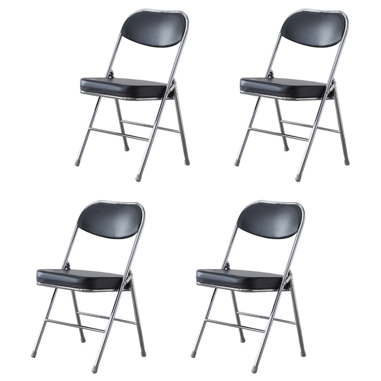 Modern Indoor-Outdoor Chair Metal Armless Open Back Dining Side Chairs Matte Black 4 Piece Set Clearhalo ' kitchen&dining_furn' 'Dining Chairs' 'Dining Tables & Seating' 'dining_chair' 'furn' 'furn_dining_chair' 'Furniture' 'furniture_dining_chair' 'Kitchen & Dining Furniture' 'kitchen' 3909364