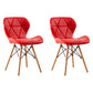 Home Contemporary Side Chair Wingback Upholstered Wood Dining Room Chair Red Set of 2 Clearhalo ' kitchen&dining_furn' 'Dining Chairs' 'Dining Tables & Seating' 'dining_chair' 'Furniture' 'furniture_dining_chair' 'Kitchen & Dining Furniture' 'kitchen' 3909388