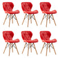 Home Contemporary Side Chair Wingback Upholstered Wood Dining Room Chair Red Set of 6 Clearhalo ' kitchen&dining_furn' 'Dining Chairs' 'Dining Tables & Seating' 'dining_chair' 'Furniture' 'furniture_dining_chair' 'Kitchen & Dining Furniture' 'kitchen' 3909392